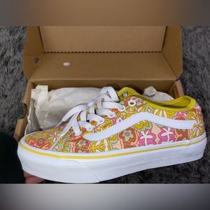 Multicolored floral vans